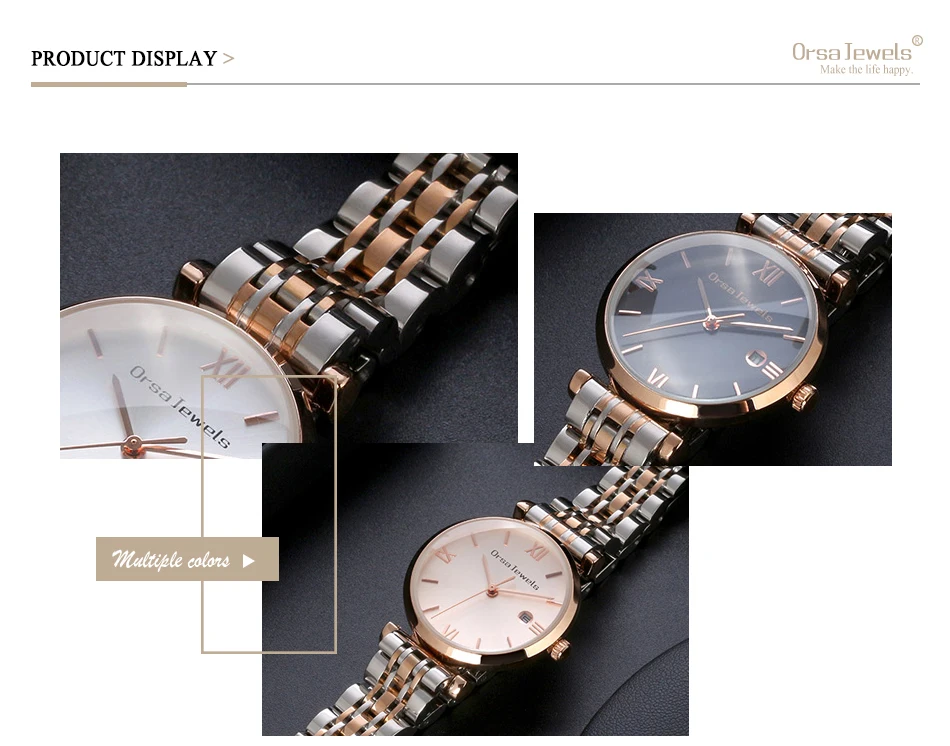 ORSA JEWELS женские наручные часы из высококачественной нержавеющей стали новые кварцевые часы женские часы Relogios Feminino OW12