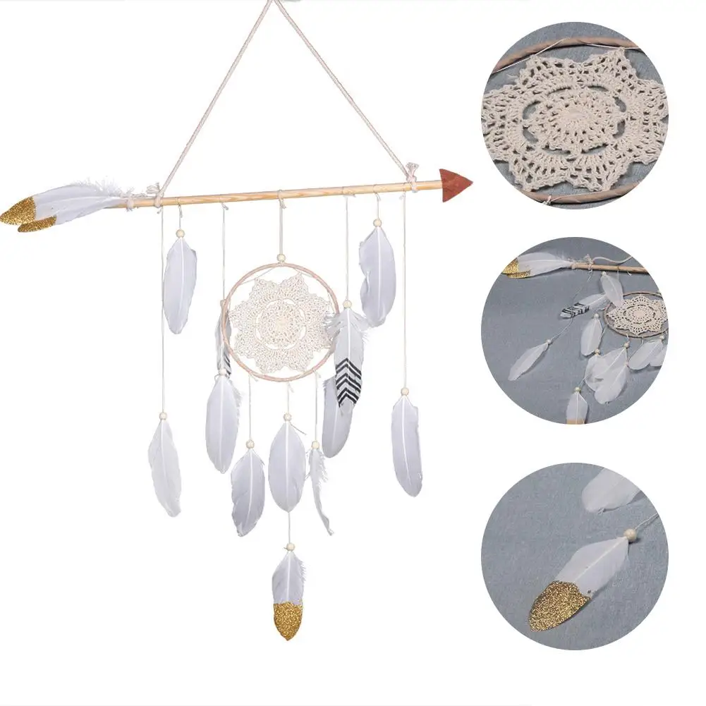 Decoración del hogar hecho a mano innovador corazón atrapasueños forma de flecha Cupid colgante Decoración habitación de regalo Decoración del hogar hecho a mano innovador corazón atrapasueños forma de flecha Cupid colgante Decoración habitación de regalo