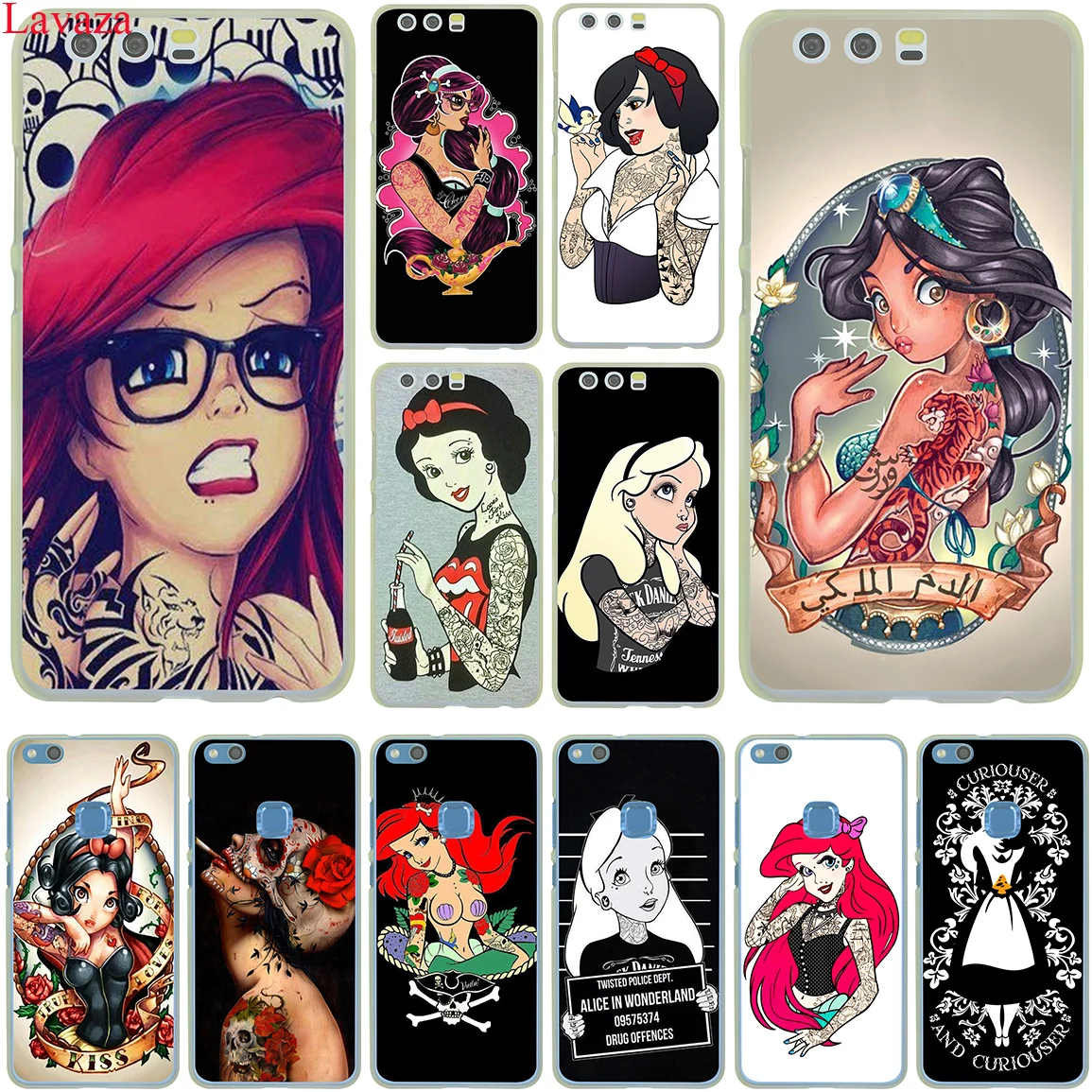 Твердый чехол Lavaza Tattooed Alice Ariel Jasmine для Huawei P30 P20 P10 P9 Plus P8 Lite Mini 2017 2016 P smart Z 2019 |