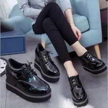 Fashion Black Martin Boots Women Spring Autumn Lace-up Soft Leather Platform Shoes Woman Party Ankle Boots High Heels цена Fashion Black Martin Boots Women Spring Autumn Lace-up Soft Leather Platform Shoes Woman Party Ankle Boots High Heels цены онлайн