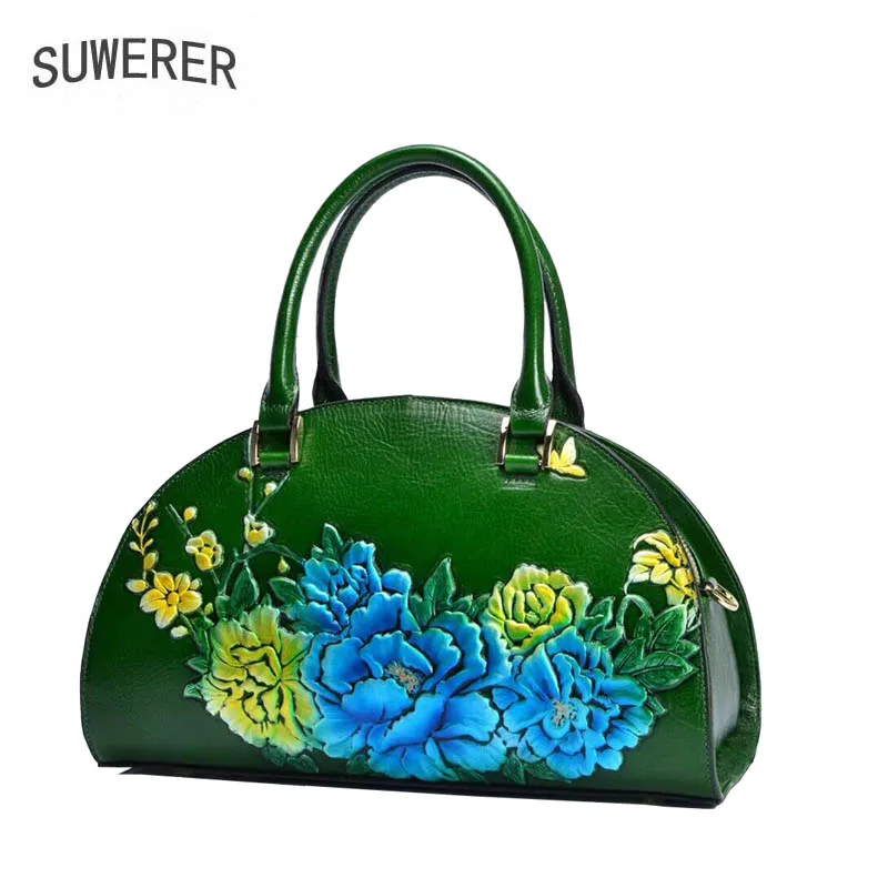 Umhängetasche Green red Luxus Frauen 2018 Neue Handtaschen Geprägte Handtasche Schulter Mode Leder Echtes qPwCT6a8x