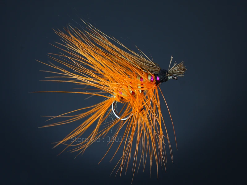 100 Pcs Elk Hair Caddis Orange Dry Flies Fly Fishing Luresin Fishing