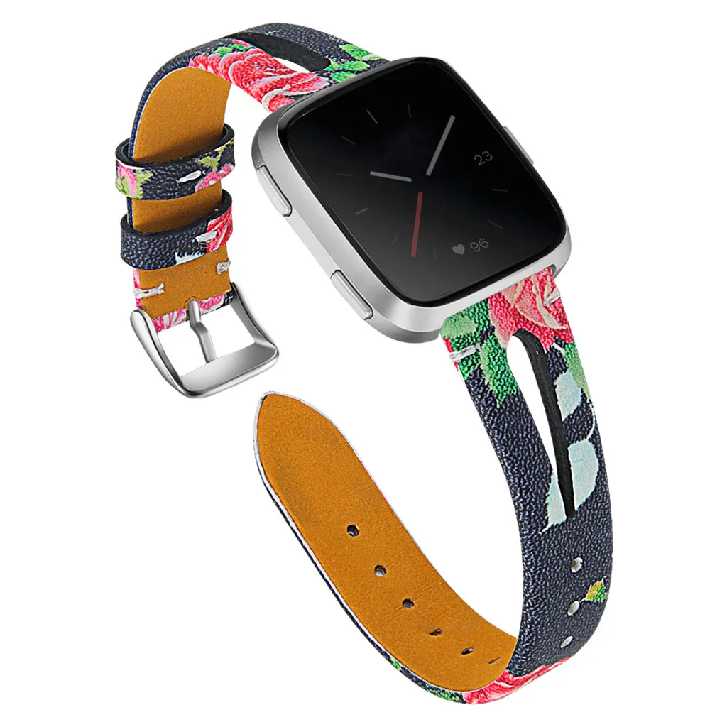 

Fashion Simple Men Women Watchbands for Fitbit Versa Replacement T-Shirt Leather Strap Pin Buckle Wrist Strap High Quality Gifts