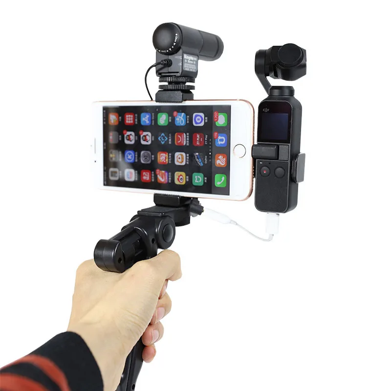

Foldable Tripod Phone Holder Clip Handle Grip 1/4 Adapter Mount Bracket for DJI OSMO Pocket Handheld Gimbal Camera Accessories