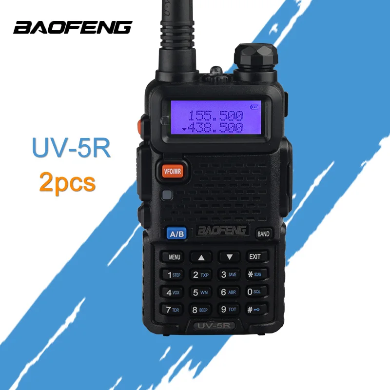 Из 2 предметов Baofeng UV-5R Dual Band Радио Walkie Talkie трансивер Dual Дисплей коммуникатор радио UV5R Портативный двухстороннее радио