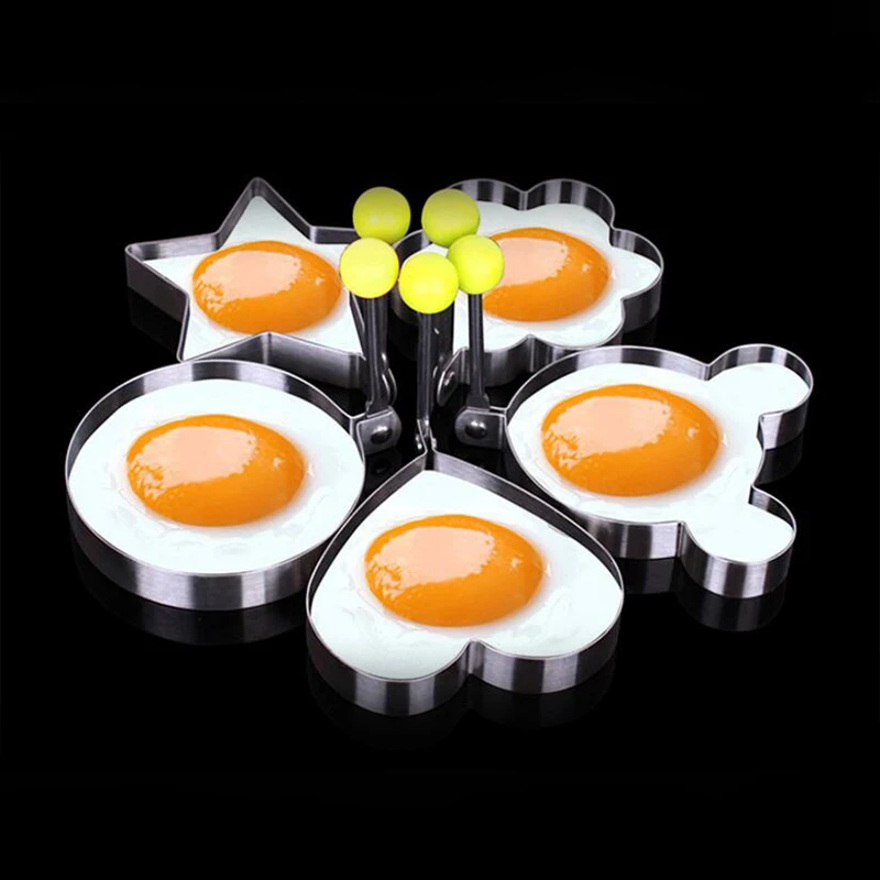 

ZOPHIL 5pcs Egg Molds Stainless Steel Fried Shaper Omelette Pancake Ring Maker Forms Kitchen Cooking Tools Gadgets Mould