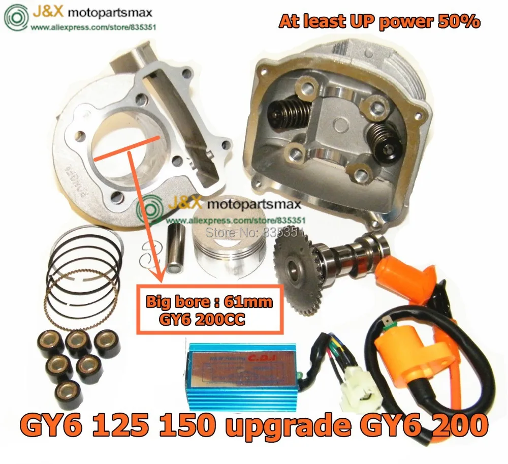 GY6 125cc 150cc upgrade to GY6 200cc ,big bore 61mm 157qmj 152qmi