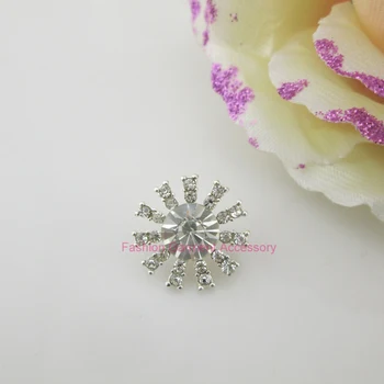 

(BT132 17mm)100pcs clear alloy button sparking shank rhinestone button