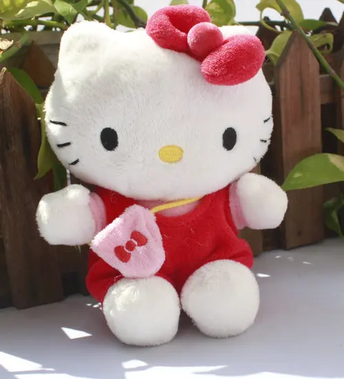 

cute hello kitty Red Siut With handbag Edition stuffed plush doll toy 14cm 5"
