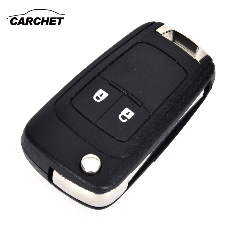 

CARCHET Two Buttons Flip Remote Key Case Key Shell FOB Cover Housing HU100 Blade for Chevrolet Opel Buick