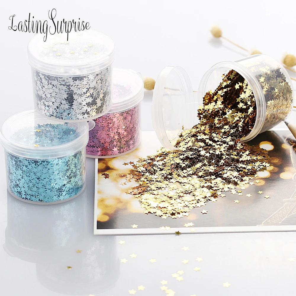 15g/Box 3mm Glitter Confetti Gold Silver Foil Mulit 4 Colors For