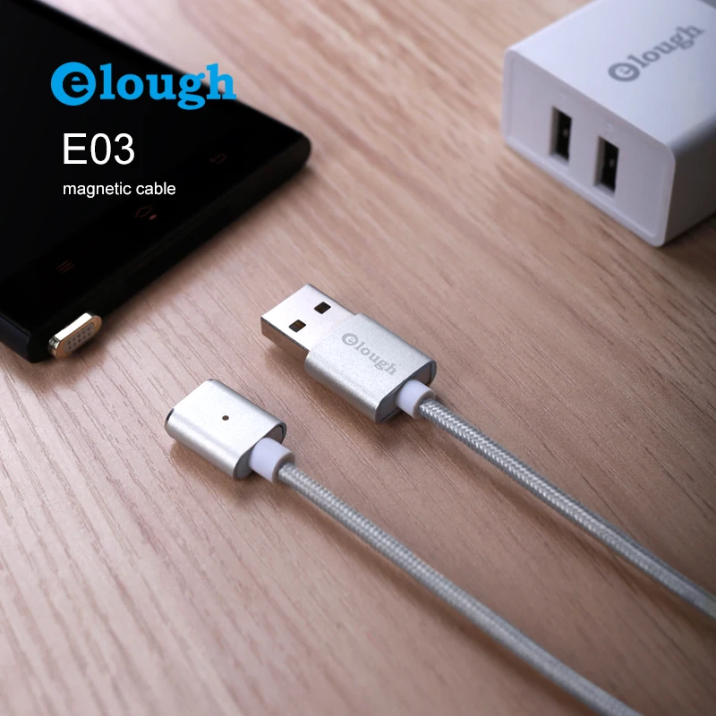 Elough E03 cargador magnético Cable USB a Micro USB para el Xiaomi Huawei Android Teléfono Móvil de carga rápida imán de datos Microusb Cable de alambre