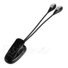 Гибкий 2 Двойные руки клип на 4LED светильник для чтения книг Кемпинг Туризм Лампа