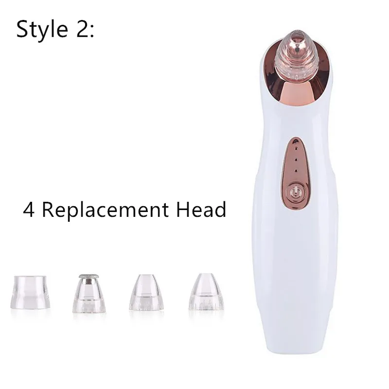 style 2 Зарядка через usb электрический прибор для вакуумной чистки лица Уход за кожей лица глубокой поры, акне, прыщей Blackhead всасывания средство для ухода за кожей машины состоит 40#716 - Цвет: style 2