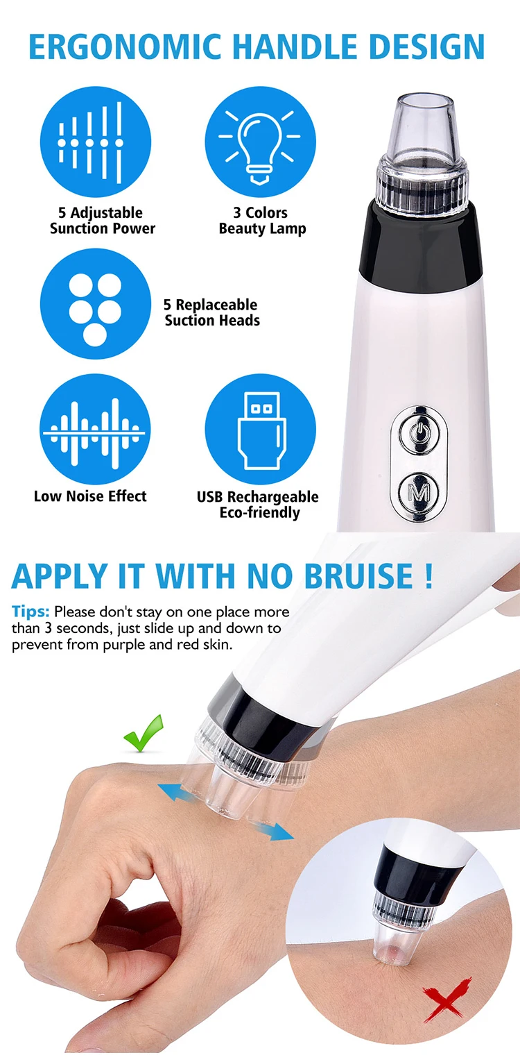 Vácuo Rosto Limpeza Profunda Nose Pore Cleaner Cravo Remover Sucção Diamante Dermabrasion Remove Pimple Pele Máquina Ferramenta 9 Cheap Utensílios de cuidado facial