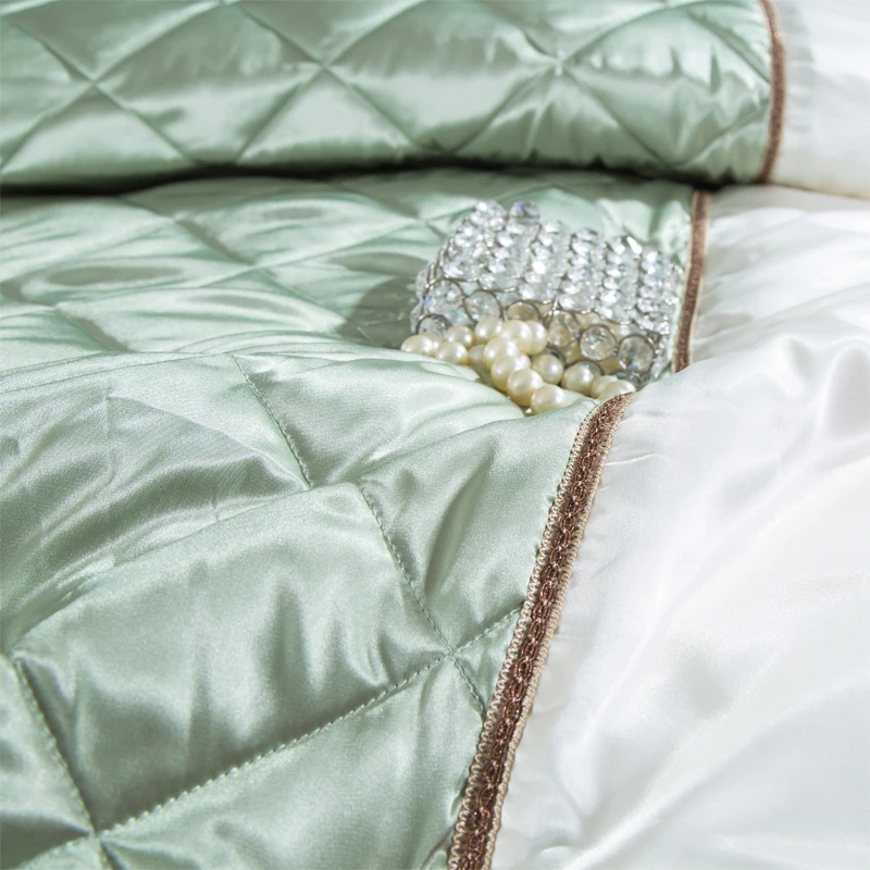 Роскошный шелковый хлопковый комплект постельного белья и постельных принадлежностей King size, пододеяльник, покрывало, набор ropa de cama juego de cama