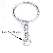 

Saint Surprise Metal Keyring 50PCS 25mm Split Key Ring with Chain, Key Chain Parts