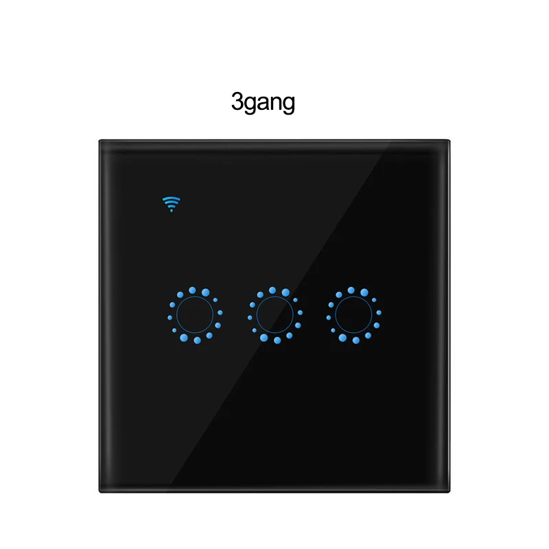 Черный ЕС/Великобритании Smart Wi-Fi настенный сенсорный выключатель 1/2/3 Стекло Панель светильник выключатель Ewelink приложение Голосовое управление от Alexa Google Home - Комплект: black 3gang
