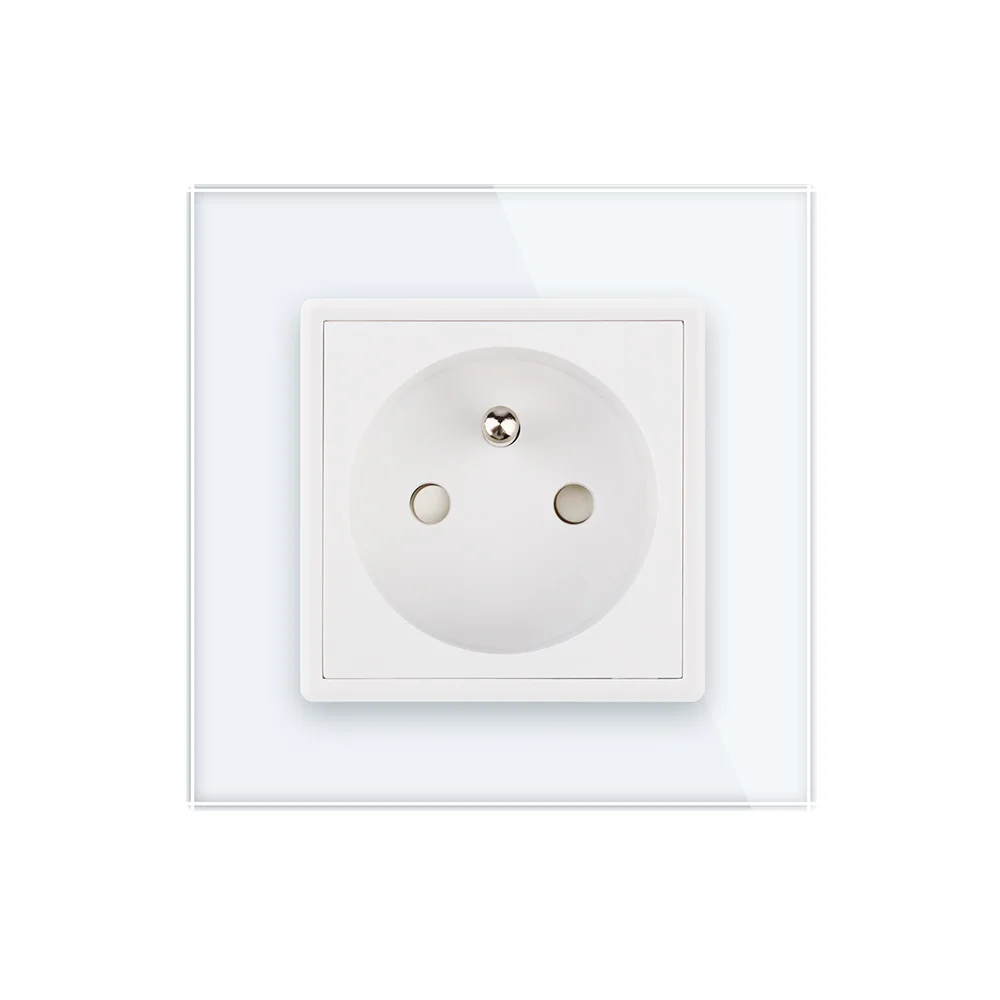 2017 New Outlet,French Standard Wall Power Socket,White Crystal Glass Panel, AC 110~250V 16A ,Electrical Sockets 2017 New Outlet,French Standard Wall Power Socket,White Crystal Glass Panel, AC 110~250V 16A ,Electrical Sockets