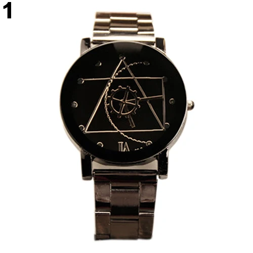 Men s Women s Compass Hands Stainless Steel Band Analog Quartz font b Couple b font