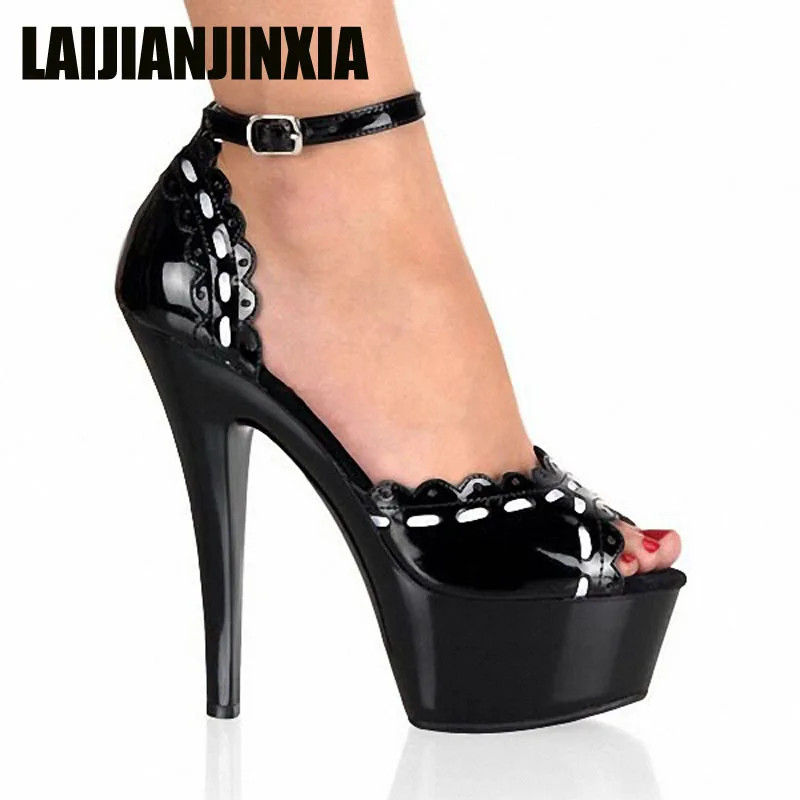 LAIJIANJINXIA Sexy Ankle Strap 15CM Super High Heel Platforms Pole Dance / Performance Star Model Shoes | Обувь