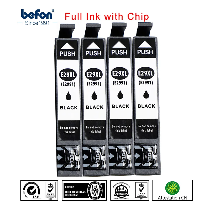 Черный Сменный картридж befon 29 XL для Epson T29 T2991 T 2991 29XL чернильный принтера epson XP235 335 332