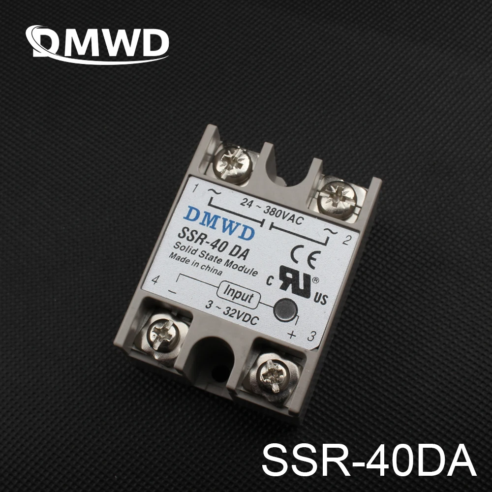 

TOP BRAND DMWD 1pcs Free shipping solid state relay SSR-40DA 40A actually 3-32V DC TO 24-380V AC SSR 40DA relay solid state