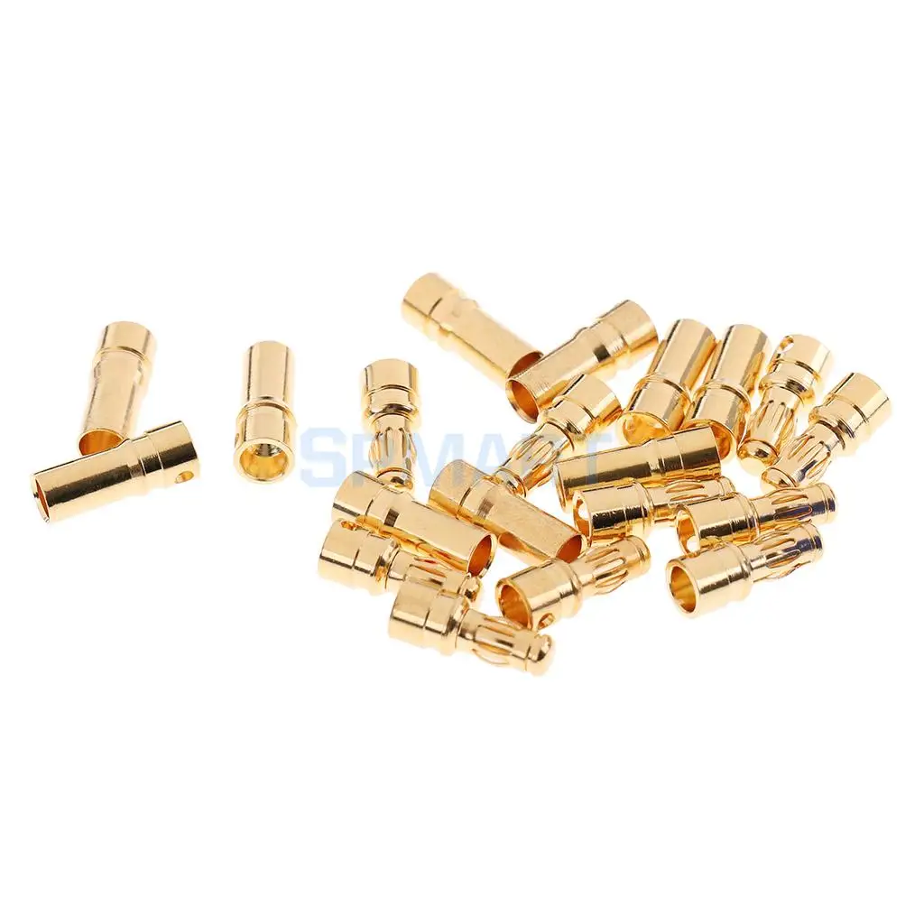 20pcs Gold-plated Banana Plug Bullet Connector 3.5mm for ESC Motor Battery
