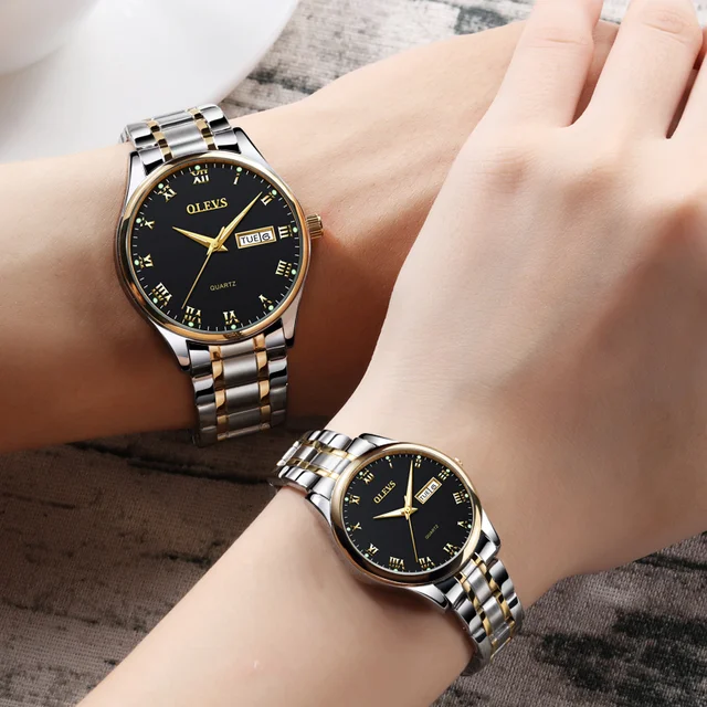 OLEVS Romantic Lovers Watches Dial Quartz Luxury Gold Ladies Wristwatches Leathe OLEVS Romantic Lovers Watches Dial Quartz Luxury Gold Ladies Wristwatches Leathe