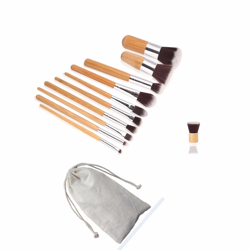 Contouring Kit With 11Pcs Bamboo Makeup Brush Set