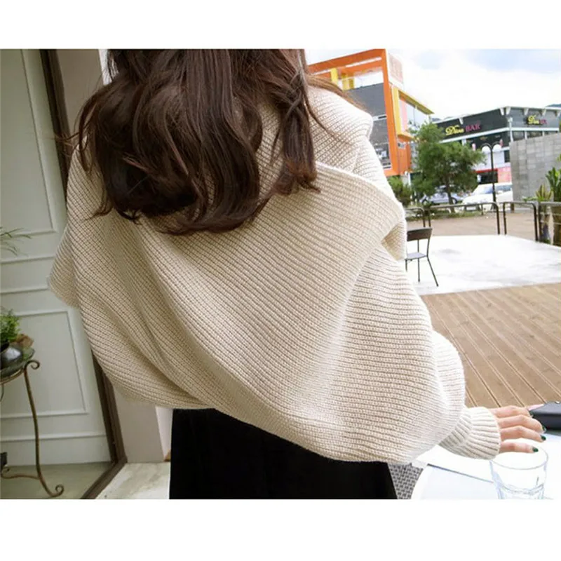  Women Winter Warm Knit Wool Scarf Long Sleeve Wrap Shawl banda handkerchief women's scarves hijab s