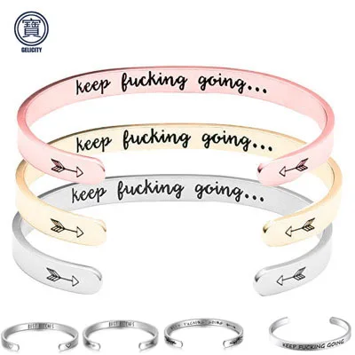 

GELICITY bracelets bangles with Keep Going & Best Bitches 9 styles Cuff bracelets bangles love inspirational bangles for women