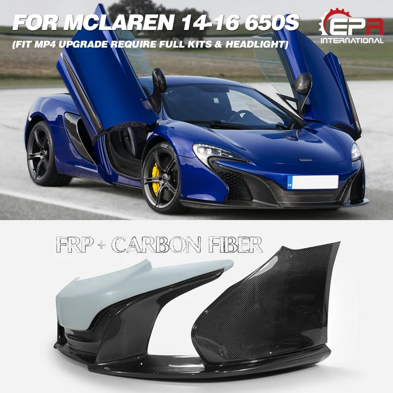 

For Mclaren 14-16 650S Portion Dry Carbon Fiber Front Bumper With Metal Grill (Fit MP4 Upgrade Require Full Kits & Headlight)
