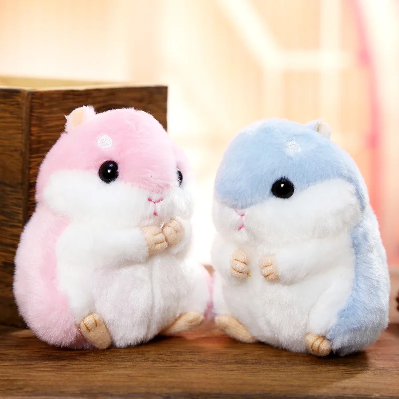 

Sale IPC Cute New Trinket Mini Hamster Key Chains Women Fluffy Toy Doll Car Key Ring Keychain Jewelry Gift