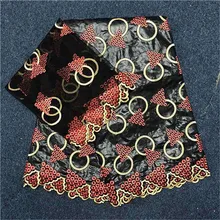 Bazin riche getzner черный bazin brode getzner горячий стиль Французский Тюль шарф набор для женщин высокое качество 5+ 2 ярдов/партия