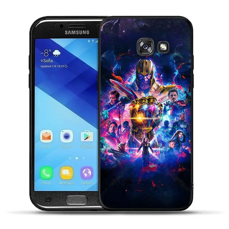 Принципиально для samsung Galaxy A30 A50 A3 A5 A6 A7 A8 A9 плюс крышка чехол черной Пантеры с изображением дедпула из комиксов Марвел танос ракушками - Цвет: H1214