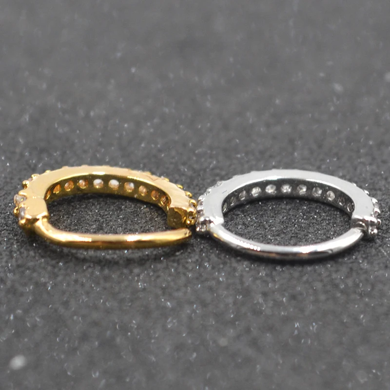 1 шт. 6 мм/8 мм Серьги с фианитом для хряща Пряжка ушей женщин простые радужные