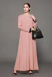 TUHAO розовый женское платье макси женский 2018 осень элегантный плюс Размеры 4XL 3XL свободные Винтаж длинные Для женщин платья с длинным рукавом