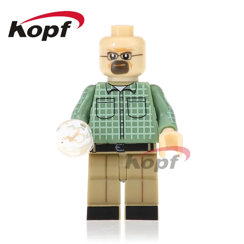 

Single Sale Super Heroes Breaking Bad Walter White Jesse Pinkman Brown Suit Building Blocks Education Toys for children KL062