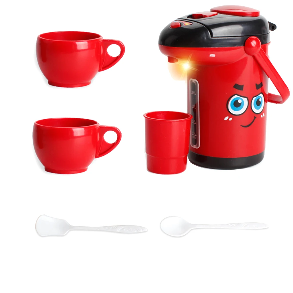Simulation Electric Kettle Home Appliances Toys w/ Sounds & Lights - Baby Kids Pretend Play Kitchen Cooking Play Food Set Toy