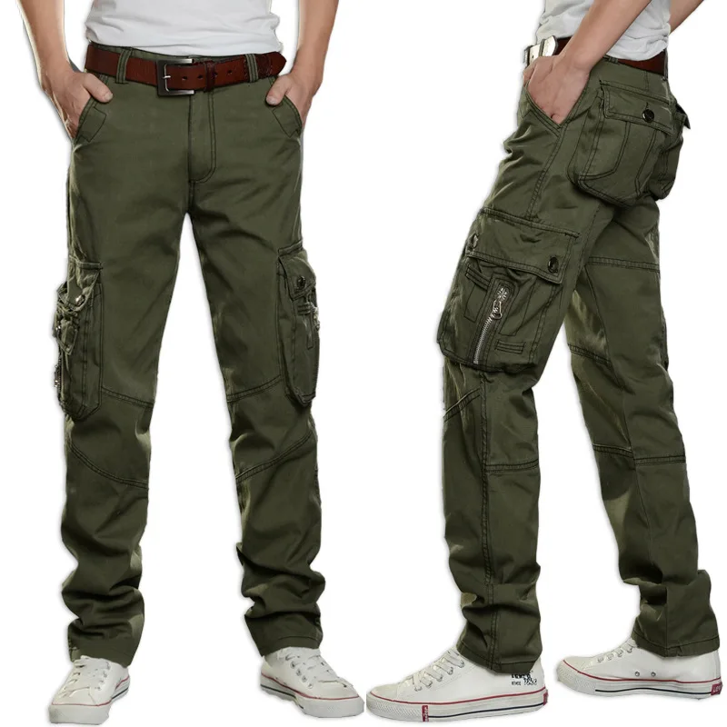 

Overalls Men Cargo Pants Casual Multi Pockets Military Track Tactical Pants Pantalon Hombre Mens Sweatpants Straight Trousers