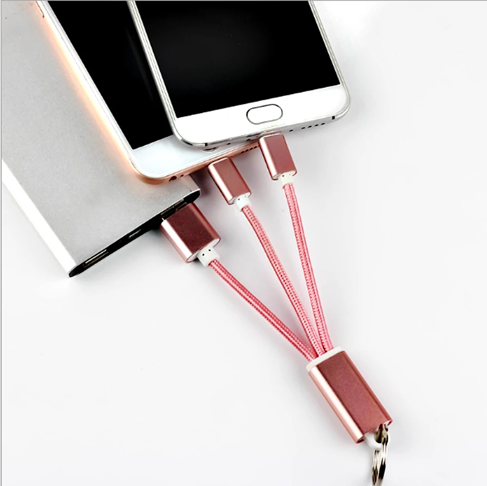 

10pcs 2 in 1 Micro Multifunction USB Sync Data Charger Adapter Keychain Cable For Samsung S7 edge for iPh 5s 6 7 8 Plus
