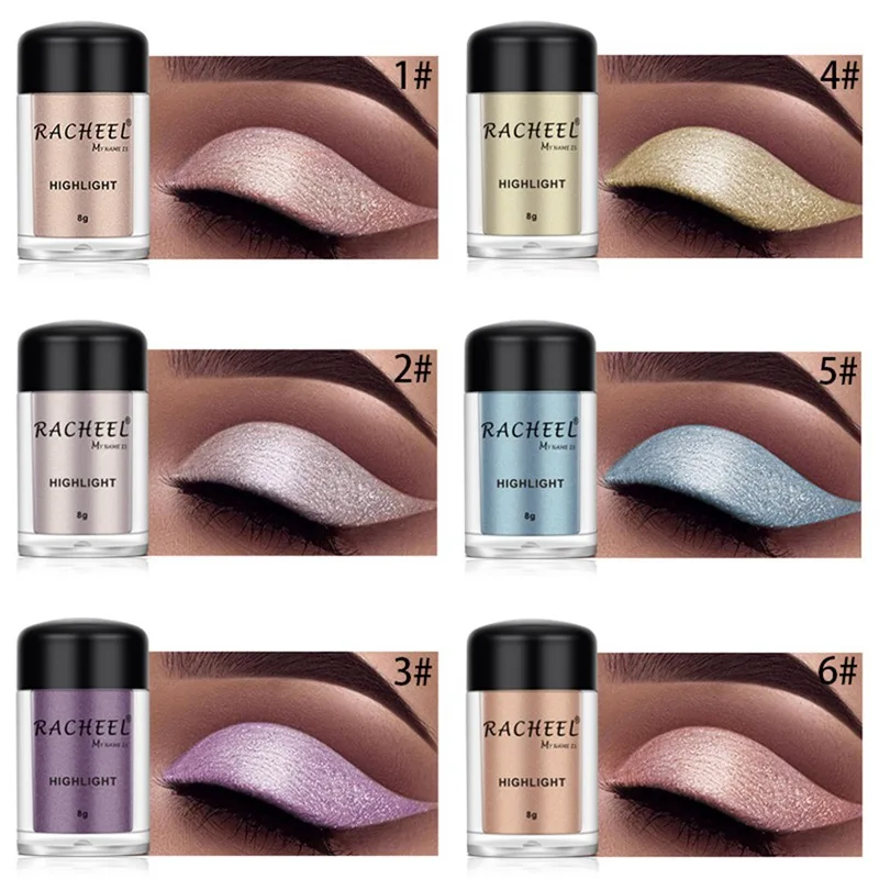 6 Colors Glitter Eye Shadow Cosmetics Makeup Diamond Lips Loose Eyes