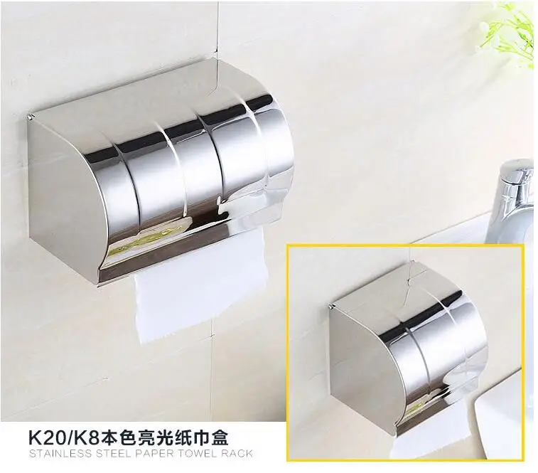 Держатель из нержавеющей стали для туалетной бумаги полированный хром Настенный рулон бумаги для ванной водонепроницаемый ящик