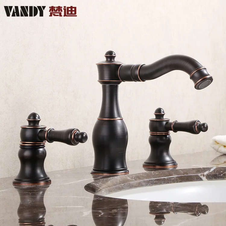 European Antique Kitchen Faucets Brass Oil Rubbed Black Bathroom Faucet