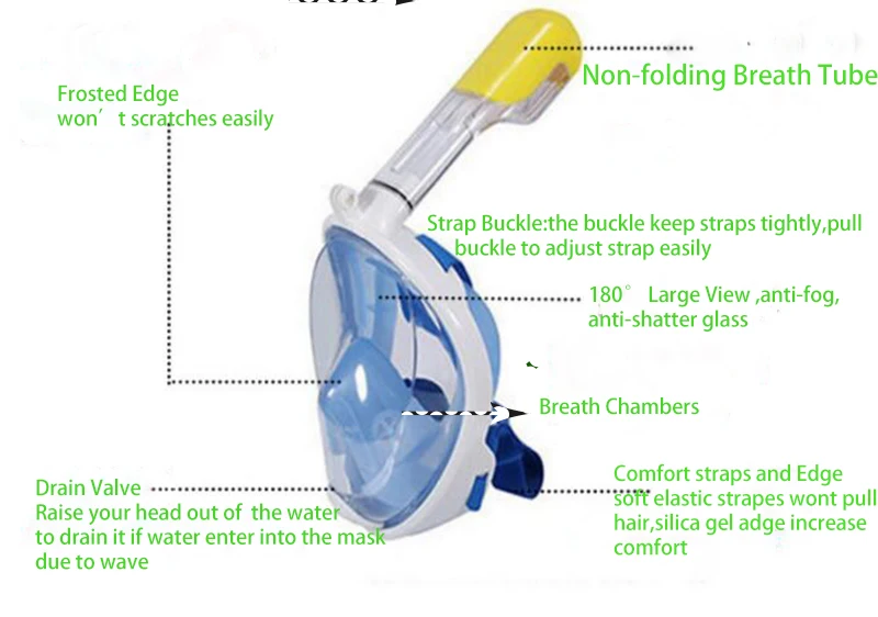 Для плавания дайвинга Сноркелинга Тип полное лицо трубка маска для взрослых детей женщин M