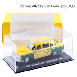 12 см 1:43 металлическое ведро Сплав Классический Checker A11/A12 Сан-Франсиско 1980 такси модель автомобиля литые автомобили игрушка подарок для