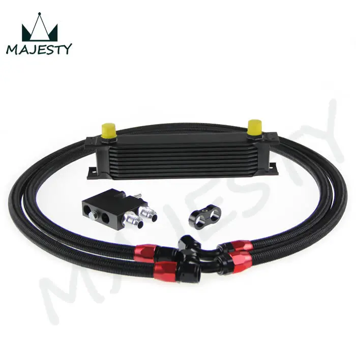 

9 ROW AN-10AN  ENGINE TRANSMISSION OIL COOLER FIT 335 N54 BLACK+ FILTER KIT BLACK  BRAND CSK