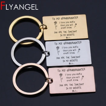 

Engraved Key Chain Flower To My Granddaughter I Love You More Than You Will Ever Know Cute Car Key Tag Keyring Kids Jewelry Gift