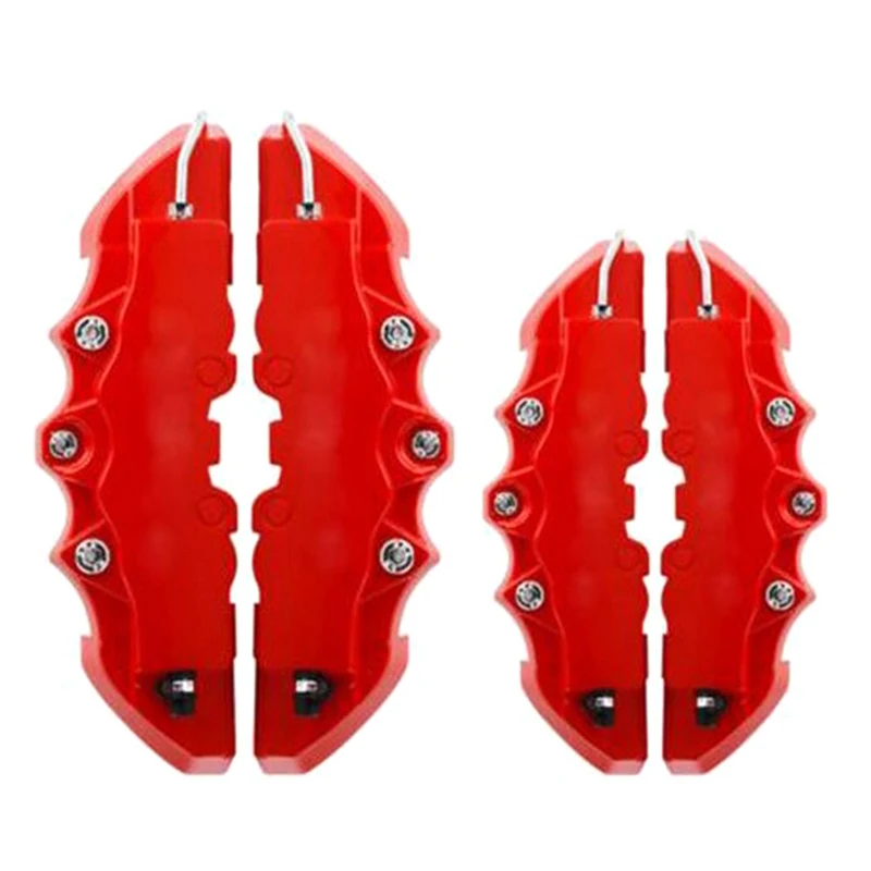 

4Pcs/Set ABS Plastic Truck 3D Red Useful Car Universal Disc Brake Caliper Covers Front Rear Auto Universal Kit